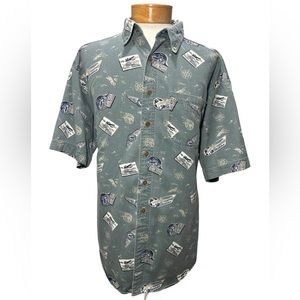 Vintage Woolrich - Short Sleeved Button Down - Aviation - Size XL - Made in USA